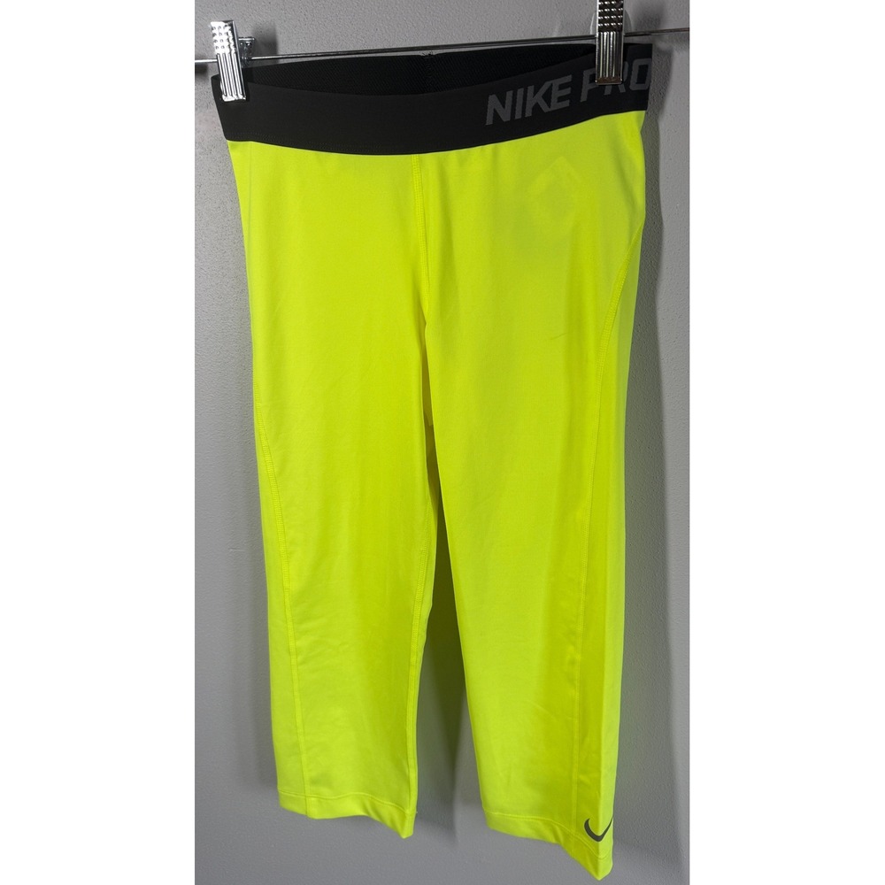NWT Nike Womens Size S Neon Green Dri-FIT Pro Competition Base Layer Activewear